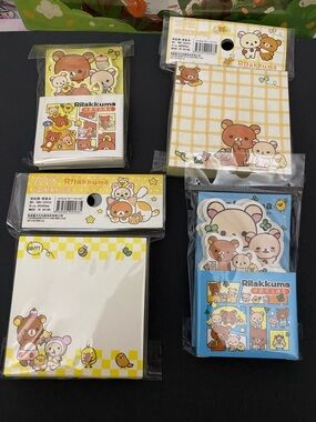 Rilakkuma Cute Bear Sticky Note Set - Yellow & Cream